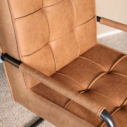 Eetkamerstoel cognac microvezel Indy