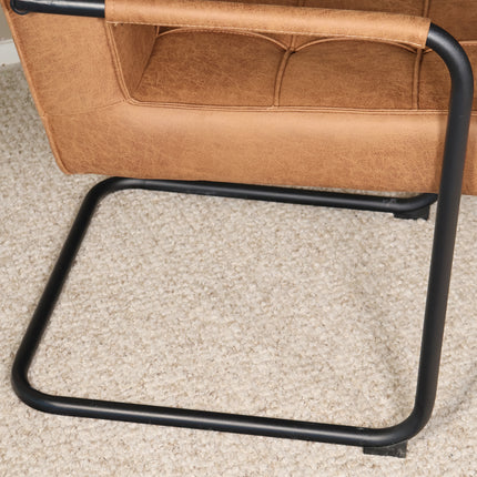 SET DEAL 4 stuks: Eetkamerstoel cognac microvezel Indy