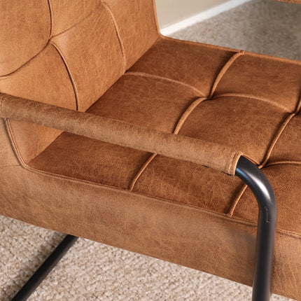 Eetkamerstoel cognac microvezel Indy