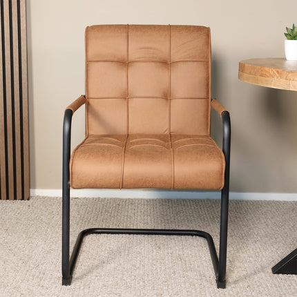 SET DEAL 6 stuks: Eetkamerstoel cognac microvezel Indy