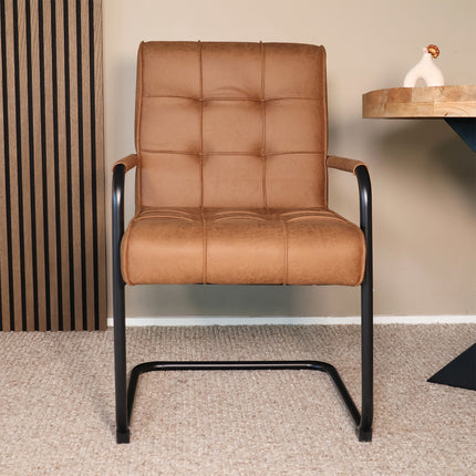 Eetkamerstoel cognac microvezel Indy