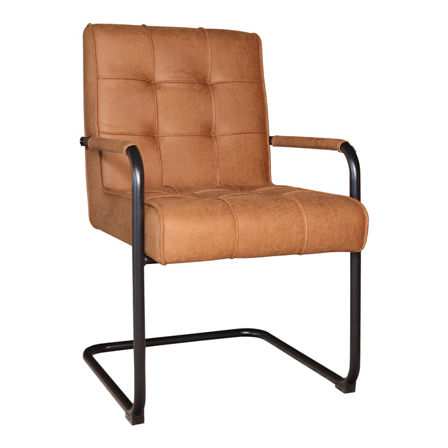 Eetkamerstoel cognac microvezel Indy