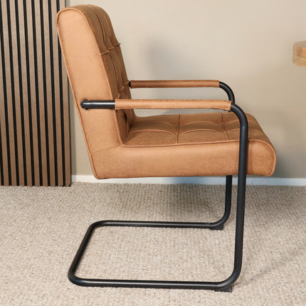 SET DEAL 6 stuks: Eetkamerstoel cognac microvezel Indy