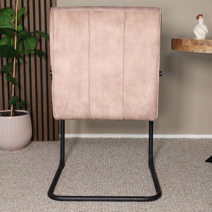 Eetkamerstoel beige velvet Indy