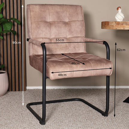 Eetkamerstoel beige velvet Indy