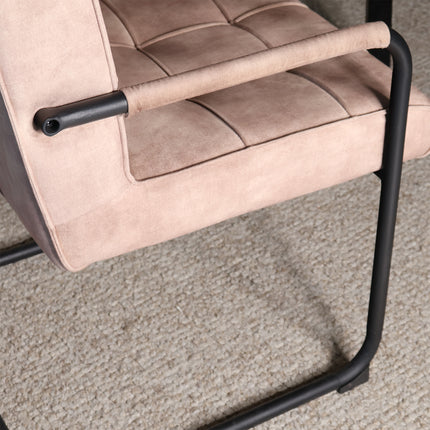 Eetkamerstoel beige velvet Indy