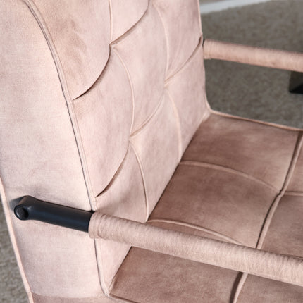 Eetkamerstoel beige velvet Indy