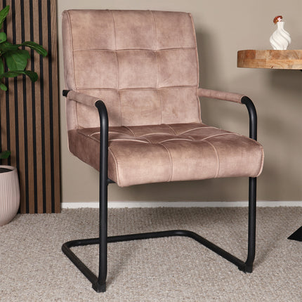 Eetkamerstoel beige velvet Indy
