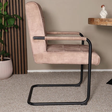 SET DEAL 4 stuks: Eetkamerstoel beige velvet Indy