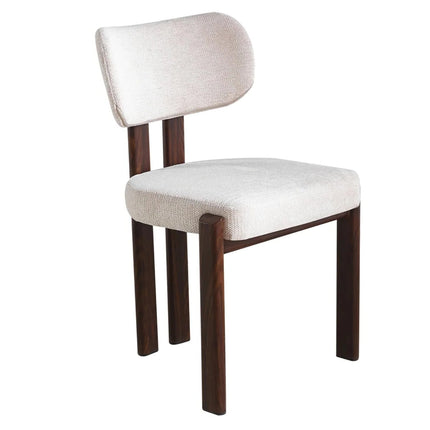 Eetkamerstoel Japandi beige Naomi walnoot