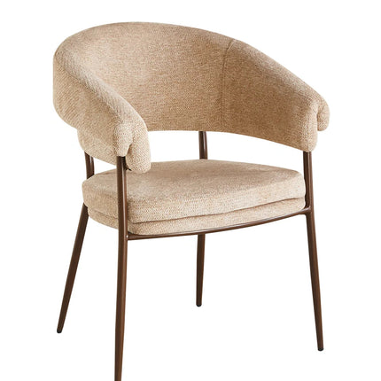 Eetkamerstoel Japandi bruin Julian walnoot