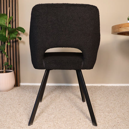 SET DEAL 4 stuks: Eetkamerstoel zwart teddy Joeri