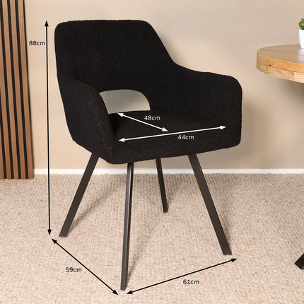 SET DEAL 4 stuks: Eetkamerstoel zwart teddy Joeri