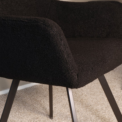 SET DEAL 4 stuks: Eetkamerstoel zwart teddy Joeri
