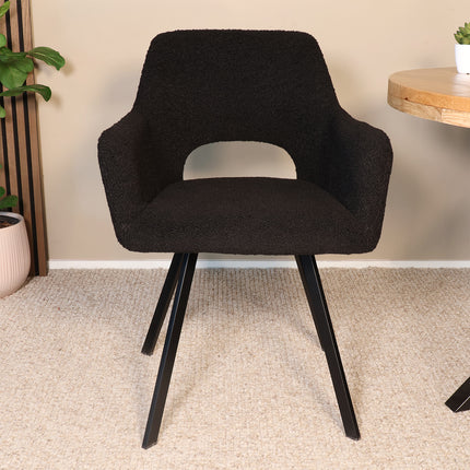 SET DEAL 4 stuks: Eetkamerstoel zwart teddy Joeri