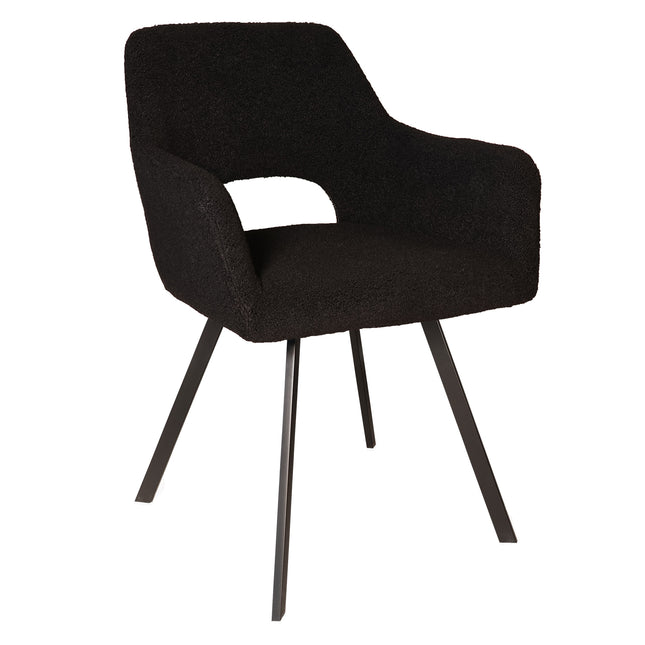 SET DEAL 6 stuks: Eetkamerstoel zwart teddy Joeri