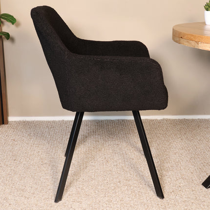 SET DEAL 4 stuks: Eetkamerstoel zwart teddy Joeri