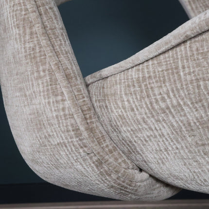 SET DEAL: 6 Eetkamerstoelen draaibaar taupe stof Kevin