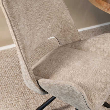 SET DEAL: 4 Eetkamerstoelen draaibaar taupe stof Kevin