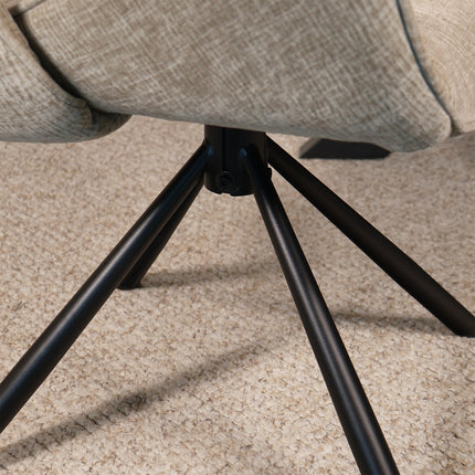 SET DEAL: 6 Eetkamerstoelen draaibaar taupe stof Kevin