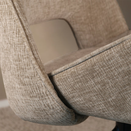 SET DEAL: 6 Eetkamerstoelen draaibaar taupe stof Kevin