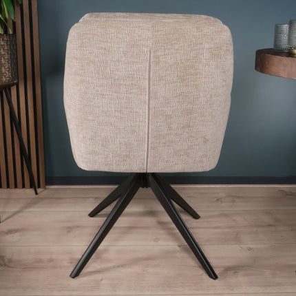 SET DEAL 6 stuks: Eetkamerstoel draaibaar taupe stof Lieve