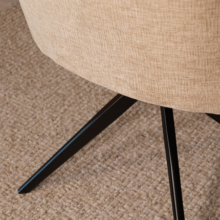 SET DEAL 6 stuks: Eetkamerstoel draaibaar taupe stof Lieve