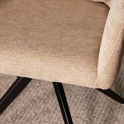 SET DEAL 6 stuks: Eetkamerstoel draaibaar taupe stof Lieve