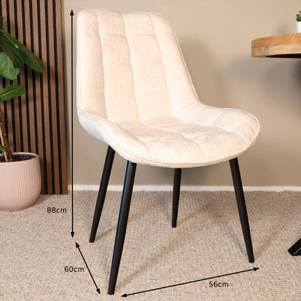 SET DEAL: 4 Eetkamerstoelen wit stof Lynn