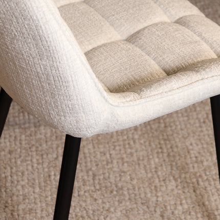 SET DEAL: 4 Eetkamerstoelen wit stof Lynn