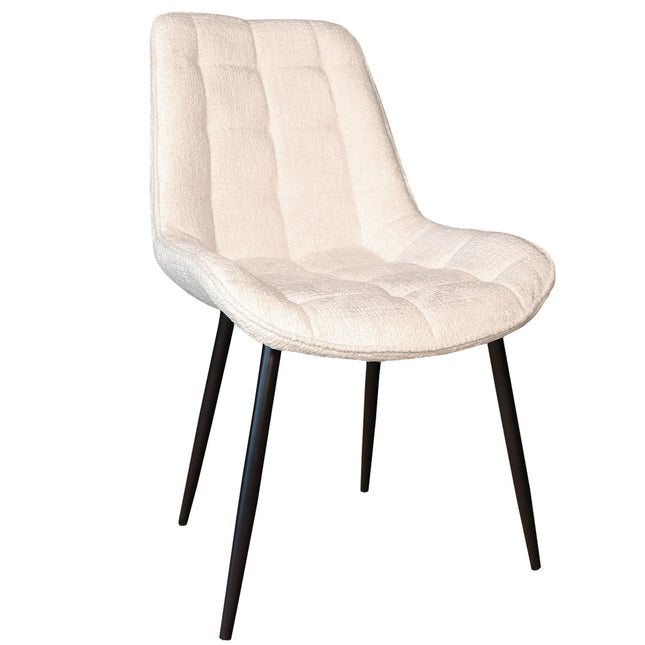 SET DEAL: 6 Eetkamerstoelen wit stof Lynn