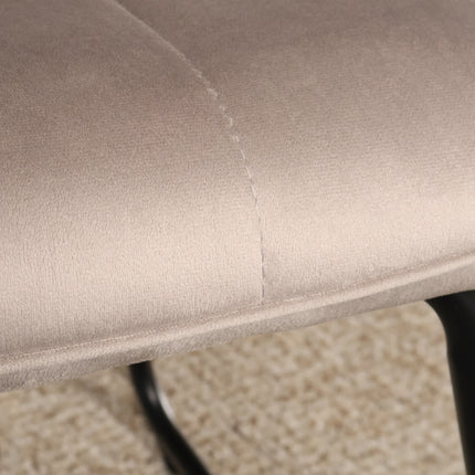 Eetkamerstoel taupe velvet Mae
