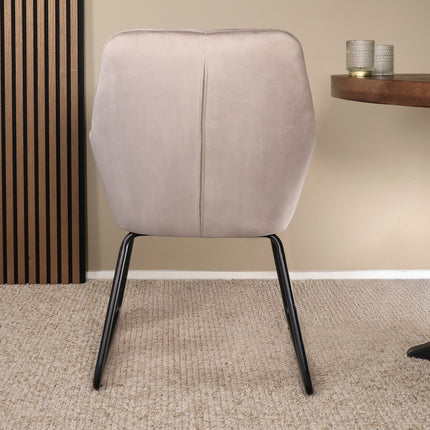 Eetkamerstoel taupe velvet Mae