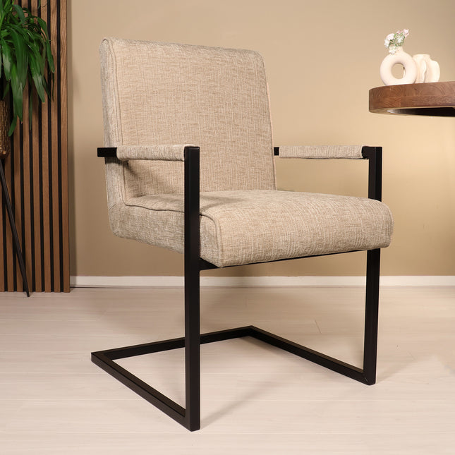 SET DEAL: 4 stuks Eetkamerstoel Milan beige chenille
