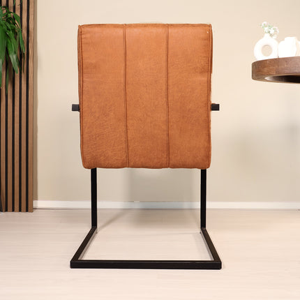 SET DEAL 6 stuks: Eetkamerstoel cognac microvezel Milan
