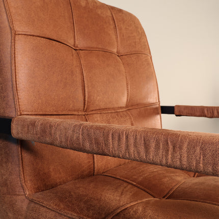 SET DEAL 4 stuks: Eetkamerstoel cognac microvezel Milan