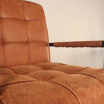 SET DEAL 4 stuks: Eetkamerstoel cognac microvezel Milan