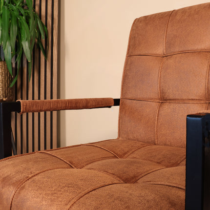 Eetkamerstoel cognac microvezel Milan