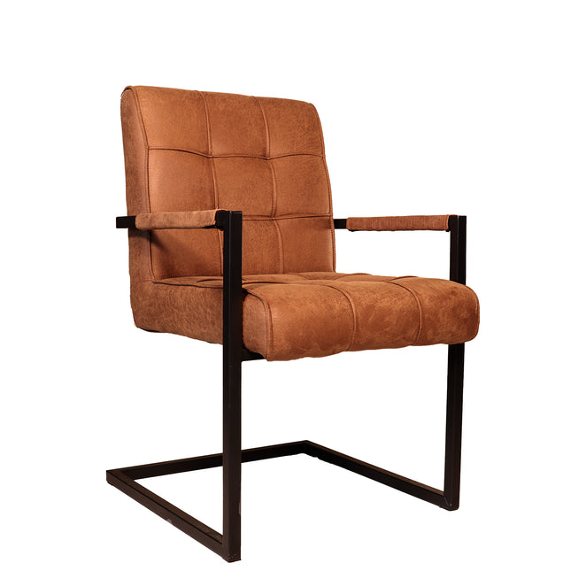 Eetkamerstoel cognac microvezel Milan