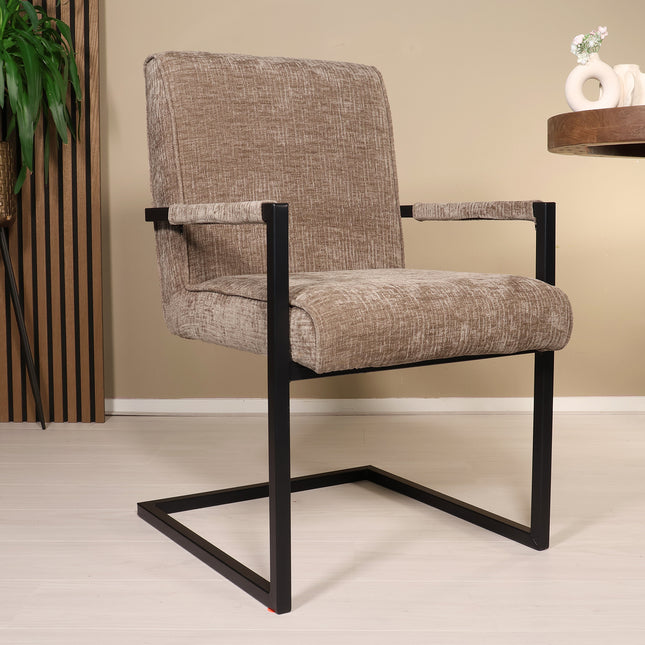 SET DEAL: 4 stuks Eetkamerstoel Milan taupe chenille