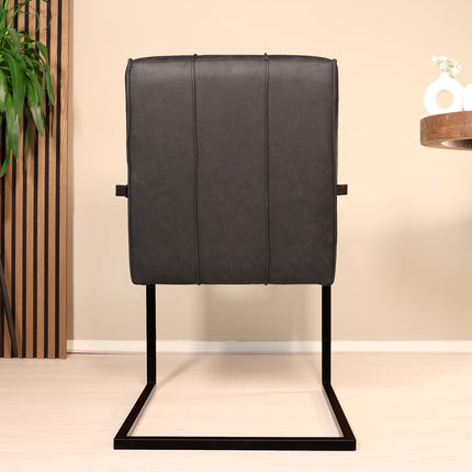 SET DEAL 6 stuks: Eetkamerstoel zwart microvezel Milan