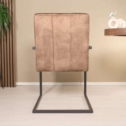 Eetkamerstoel beige velvet Milan