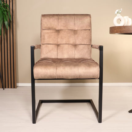 Eetkamerstoel beige velvet Milan