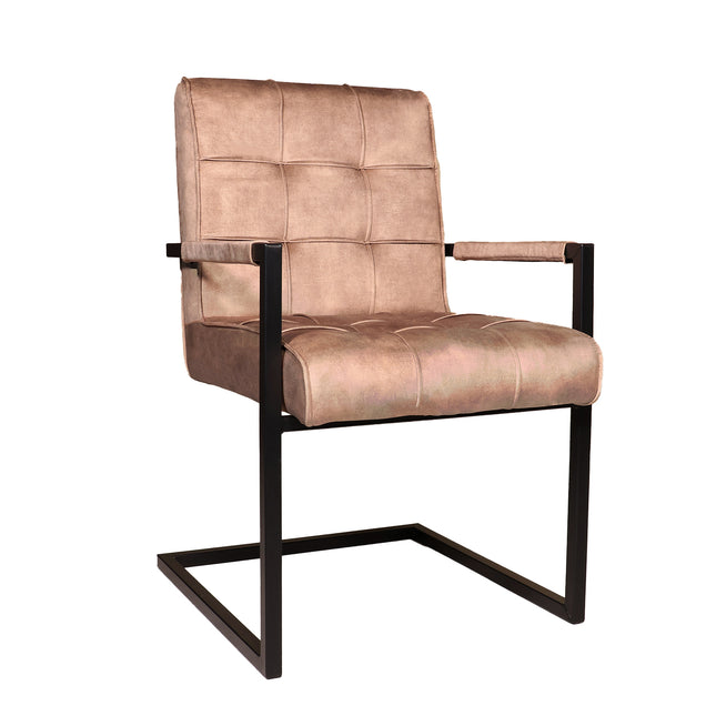 Eetkamerstoel beige velvet Milan