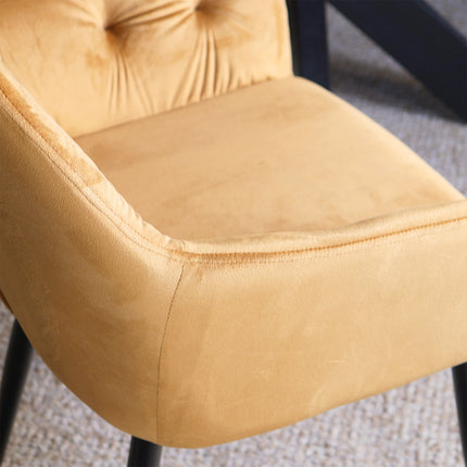 SET DEAL 6 stuks: Eetkamerstoel goud velvet Paco