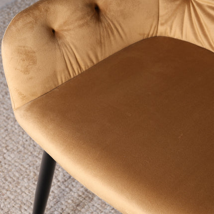 SET DEAL 6 stuks: Eetkamerstoel goud velvet Paco