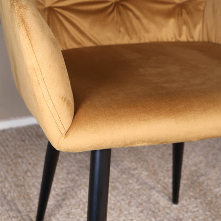 SET DEAL 6 stuks: Eetkamerstoel goud velvet Paco