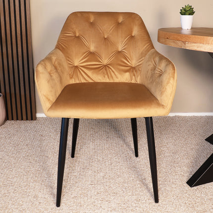 SET DEAL 6 stuks: Eetkamerstoel goud velvet Paco
