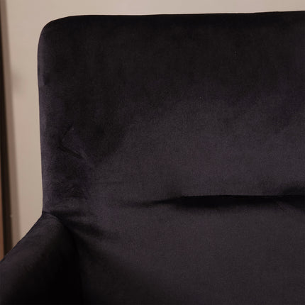 SET DEAL 4 stuks: Eetkamerstoel draaibaar zwart velvet Puck