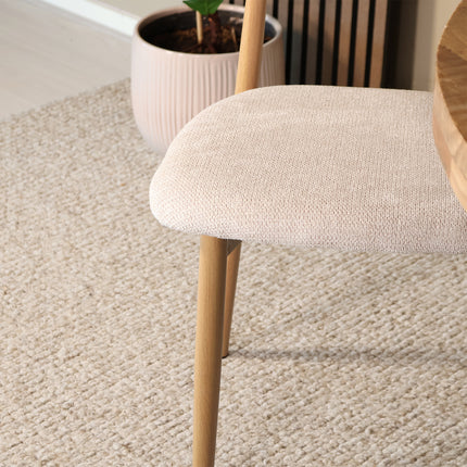 SET DEAL 6 stuks: Eetkamerstoel Japandi beige Reika lichtbruin